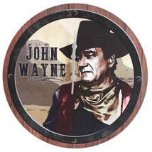 John Wayne Western Art Image 12.5&quot; Cordless Wall Clock NEW SEALED - £18.97 GBP