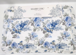 Shabby Chic Blue Roses Placemats Ruffled Edge Set of 4 - $39.59