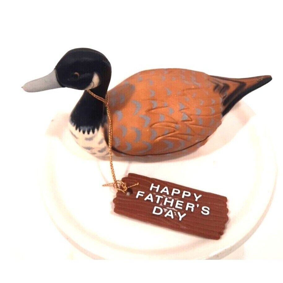 Primary image for Vintage 1980’s Enesco Duck Happy Fathers Day Bird Figurine RUDDY DUCK Gift