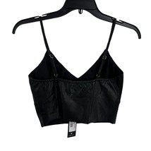 Lulus Black Vegan Leather Cropped Cami Top New Small - £18.54 GBP