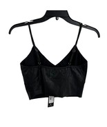 Lulus Black Vegan Leather Cropped Cami Top New Small - £18.20 GBP