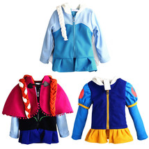 Halloween Costume Kid Girl Coat Cosplay Snow White Princess Zipper Hoodie Jacket - £8.47 GBP