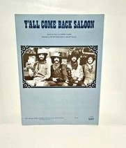 Y&#39;all Come Back Saloon Oak Ridge Boys Sharon Vaughn 1977 Sheet Music - £11.55 GBP