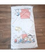 Vintage Snoopy Woodstock Peanuts beach bath Towel Tastemakers Red Baron ... - $371.45 MXN