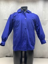London Fog Towne Mens Jacket Blue Hooded Lined Zipper Pockets Men’s Size S KG XX - £27.45 GBP