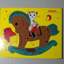 Vintage Playskool Rocking Horse 12 Pieces Wooden Puzzle 11.5&quot; By 9. 5&quot; 330-19 - £13.09 GBP