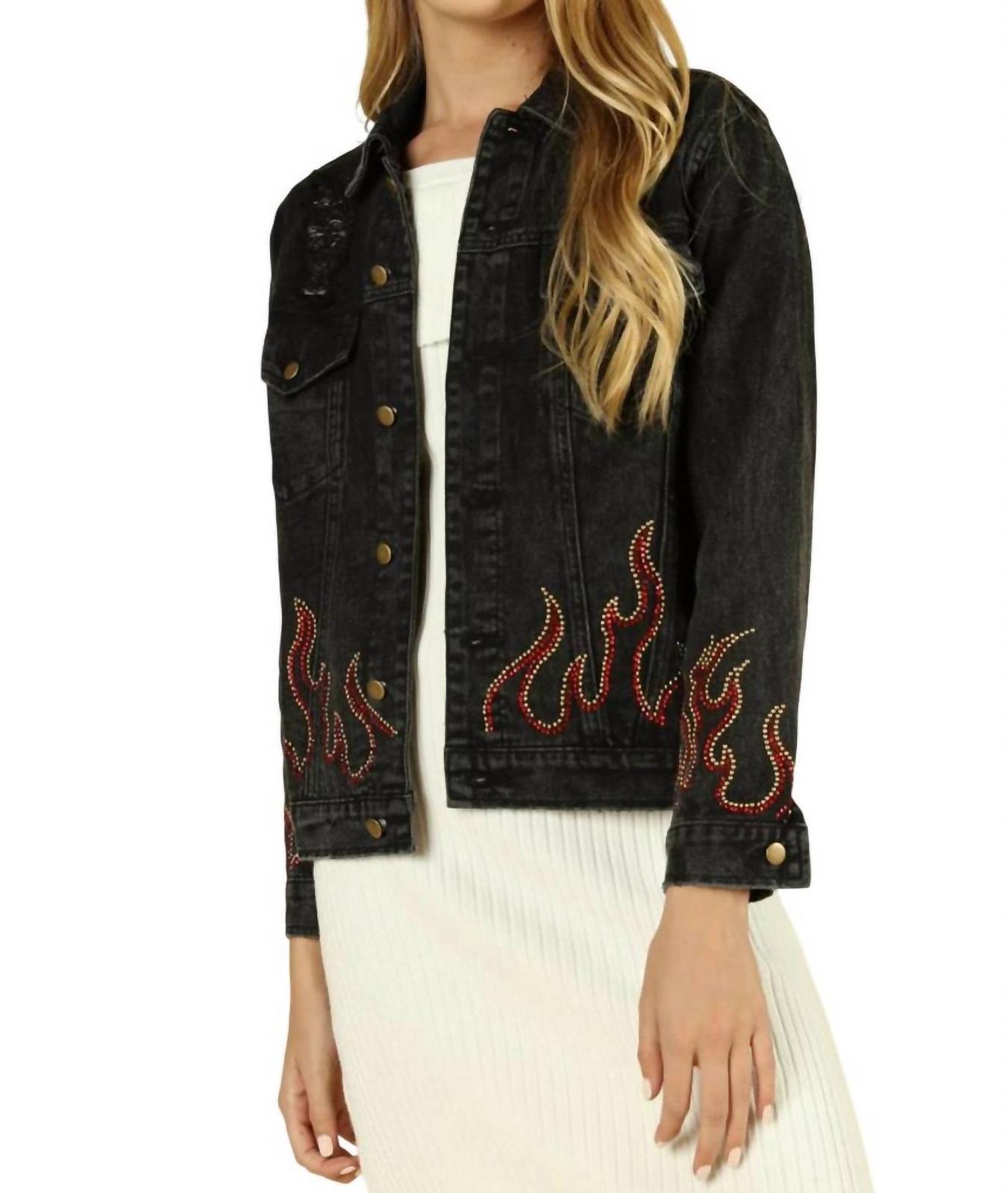 Honey Punch Some Like It Hot Distressed Denim Jacket Size S - $41.58
