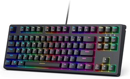 Mechanical Keyboard Gaming Keyboard RGB Backlit with Clicky Blue Switches - £23.19 GBP