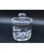 Chalet Strawberry Jam Clear Jar Canister Notched Lid Antique READ - $35.63