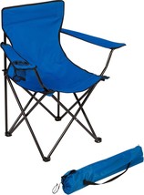 Folding Outdoor Beach Camp Chair From Trademark Innovations, Blue, 19&quot; L... - $39.96