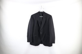Vintage 70s Rockabilly Mens 40R Wool Brocade Tuxedo Prom Suit Jacket Bla... - £79.28 GBP