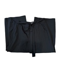 Girl With Curves QVC Ponte Pants Black XL Petite Tie Belt Wide Leg Trouser - £21.37 GBP