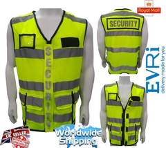 TACTICAL SECURITY DUTY PATROL VEST HI VIZ YELLOW SIA INDUSTRY DOOR STAFF. - €25,85 EUR