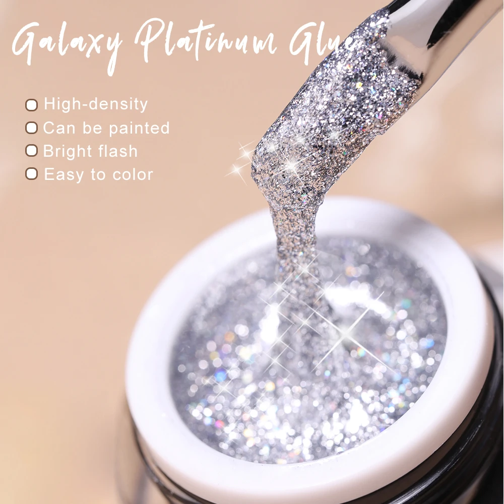 Sporting Vendeeni 12 Colors Glitter Platinum Gel Nail Polish Shiny Galaxy UV LED - £18.44 GBP
