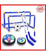 3-in-1 Rechargeable Hover Hockey Set with LED Balls - Fun Indoor/Outdoor... - $880.88 MXN