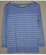 Vineyard Vines Woman&#39;s Striped Boatneck Tee - Calm Water Blue - Small New - $28.71