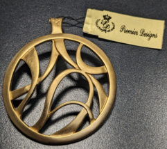 NEW Premier Designs Jewelry Pizzazz Pendant Matte Gold Tone - Magnetic C... - $10.88