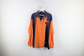 Vintage 90s Mens XL Distressed Spell Out Chicago Bears Long Sleeve Rugby Polo - £38.89 GBP