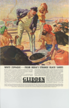 1947 Glidden  Print Ad- Black Sands, Overseer, Beach, East India, Men at Work - £12.78 GBP