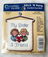 My Sister &amp; Friend Stitch &#39;N Hang Counted Cross Stitch Kit - Crafters Sq... - £5.26 GBP