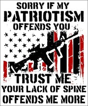 Sorry if my Patriotism Offends you window sticker 6&quot; x 6&quot; 2nd Amendment ... - £4.72 GBP