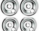 2 x 6&quot; WB31T10010 &amp; 2 x 8&quot; WB31T10011 Chrome Drip Pans For GE Kenmore JB... - $24.25