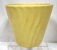 Sunny Yellow Bauer Swirl Flowerpot 6 1/4 inch Tall IN Good Shape - $44.55
