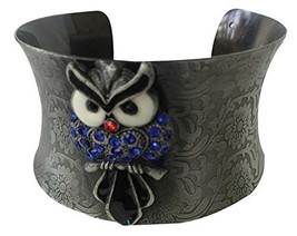Halloween Wholesalers Metal Wristband with Owl &amp; Stones - £14.56 GBP