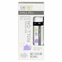 NEW Aura Cacia Roll-On Oil Chill Pill Essential Oil Blend 0.31 Fluid Ounce - £9.05 GBP