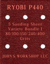 RYOBI P440 - 80/100/150/240/400 Grits - 5 Sandpaper Variety Bundle I - $4.99