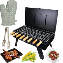 Jabells  Foldable Charcoal Barbeque Grill 8 Skewers for camping hiking Outdoor a - £126.11 GBP