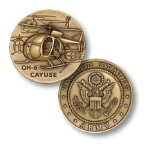 ARMY OH-6 CAYUSE HELICOPTER 1.75&quot; CHALLENGE COIN - £27.45 GBP