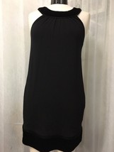 BCBGMaxazria Women&#39;s Dress Petites Black Knit with Velvet Dress Size XS P - £24.72 GBP