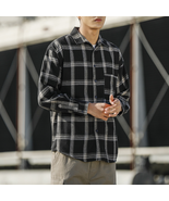 Men&#39;s Autumn Winter Plaid Long Sleeve Loose Shirt Size Up To 5XL-China Size - $25.49+