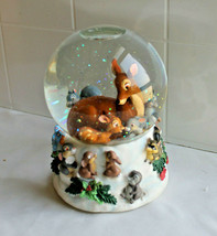 Disney Snow Globe Bambi &amp; Forest Friends Cantique De Noel by Enesco Musi... - £41.52 GBP