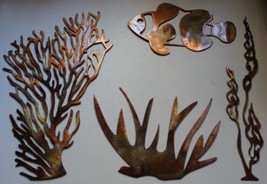 Sea Collection (4 Pieces) - Metal Wall Art - Copper Size Varies Per Piece - £42.77 GBP