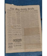 1890 Cape May County Gazette Newspaper: Average American makes $345.00 a... - $93.50