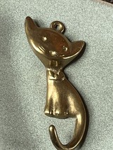 Vintage Large Solid Brass Metal Cute Kitty Cat Pendant or Other Use – 3.25 x 1.5 - £11.94 GBP