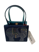 Braccialini Italian leather &amp; silk handbag Firenze Cigno B3731 Elephant studded - £269.89 GBP