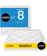 Simply 16X20X1 Air Filter, Merv 8, Mpr 600, 6 Pack, For Home, &amp; Allergy ... - $58.92 CAD