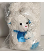 HUGFUN 10 in. Big Feet Animal Plush Stuffed Lamb White Blue With Ribbon ... - $40.07 CAD