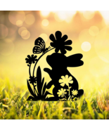 Bunny Garden Stake Easter Yard Art Metal Rabbit Yard Art Animal Statue O... - $246.89 MXN