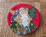 Vintage Santa Claus 4.25&#39;&#39; Drink Coaster, Soft Fabric/Cloth - $2.84