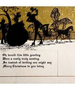 Christmas Victorian Style Greeting Card Embossed Horse Carriage Gold PCB... - $363.77 MXN