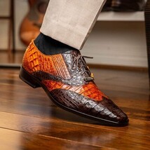 Men's Shoes Genuine caiman crocodile Luciano Brown / Cognac image 7