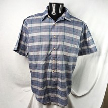 Men&#39;s Shirts Wentworth Men&#39;s Button Up Shirt Blue Checker Plaid XL - $9.50