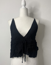 Brandy Melville NWT women’s medium black V-Neck sleeveless crop top j2 - £22.07 GBP
