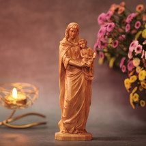 Madonna with Child Wooden Statue Christmas Gift Mary and Jesus Catholic Art - £56.75 GBP