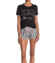 French Affair Summer Pajama Set 2-Piece, Black Shirt +  Shorts, Plus Siz... - £15.14 GBP