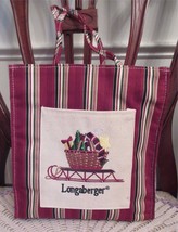 Longaberger Basket Holiday Stripe Sleigh Tote Bag New + Free Gift Bag - £11.76 GBP